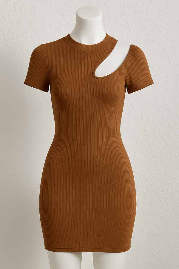 Robe moulante chocolat