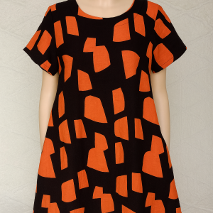 Robe orange avec poches