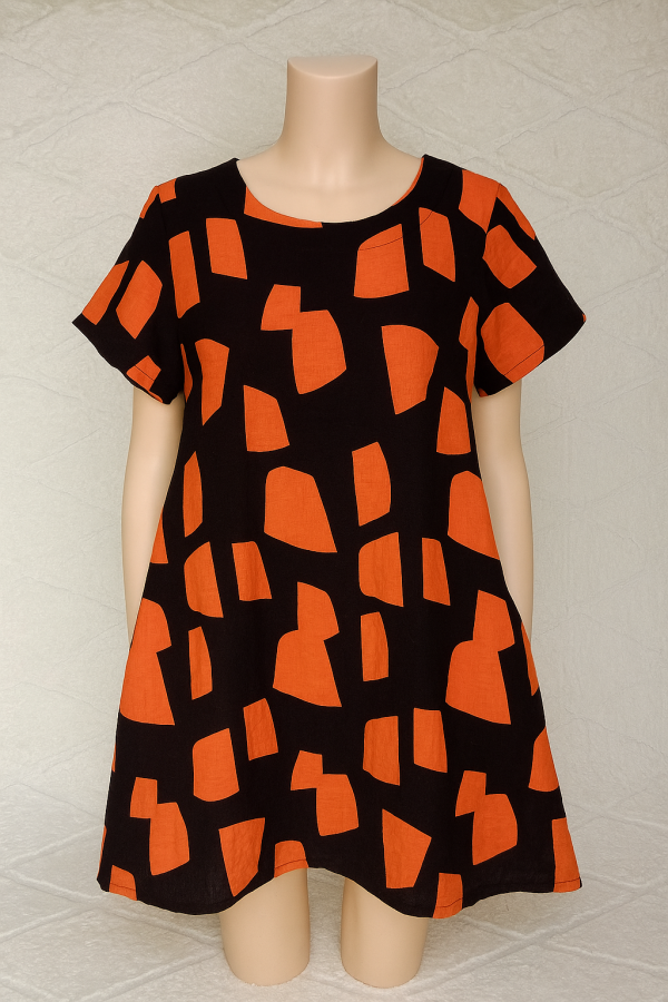 Robe orange avec poches