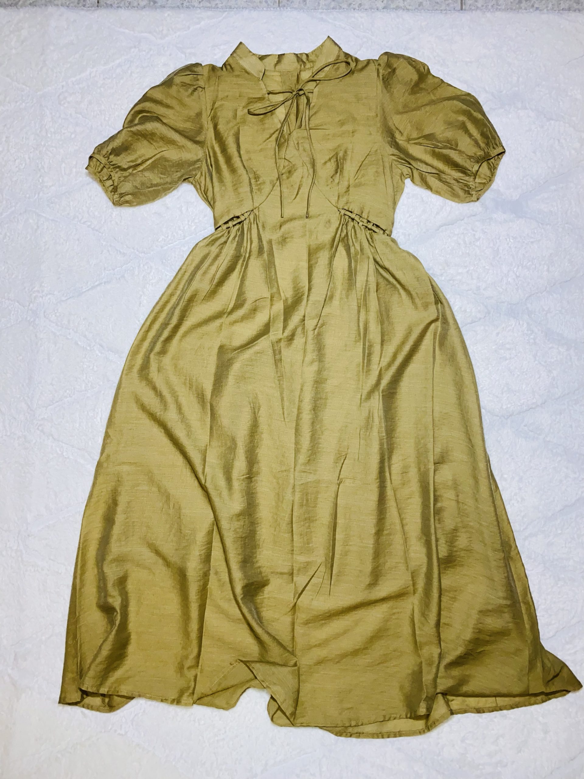 Robe midi beige legere – Image 2