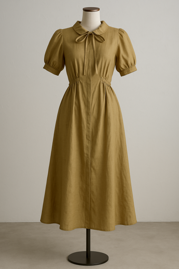 Robe midi beige legere