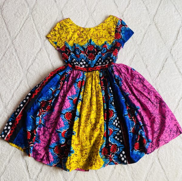 Robe tissu pagne multicolore – Image 3