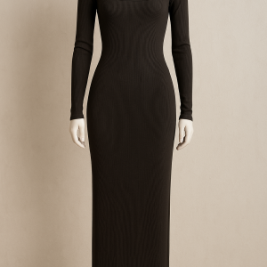 Robe moulante longue noire