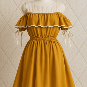 Petite robe jaune et blanche