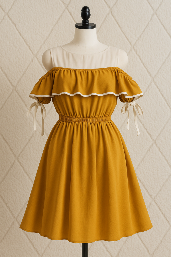 Petite robe jaune et blanche