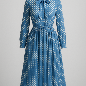 Robe bleue à pois