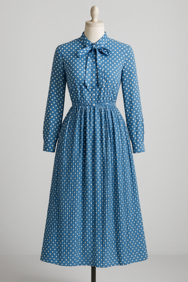 Robe bleue à pois