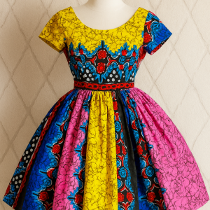 Robe tissu pagne multicolore