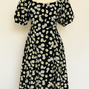 Robette fleurie noire
