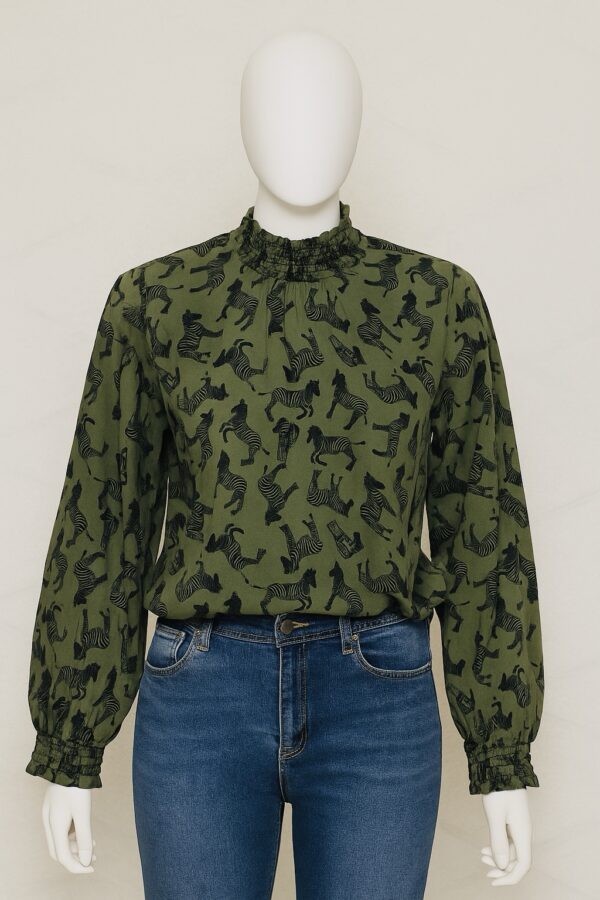 Chemise verte à motif