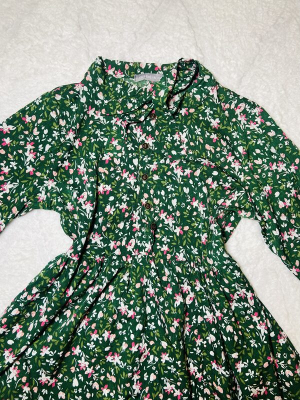 Petite robe verte fleurie – Image 4