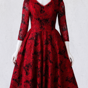 Robe dentelle rouge